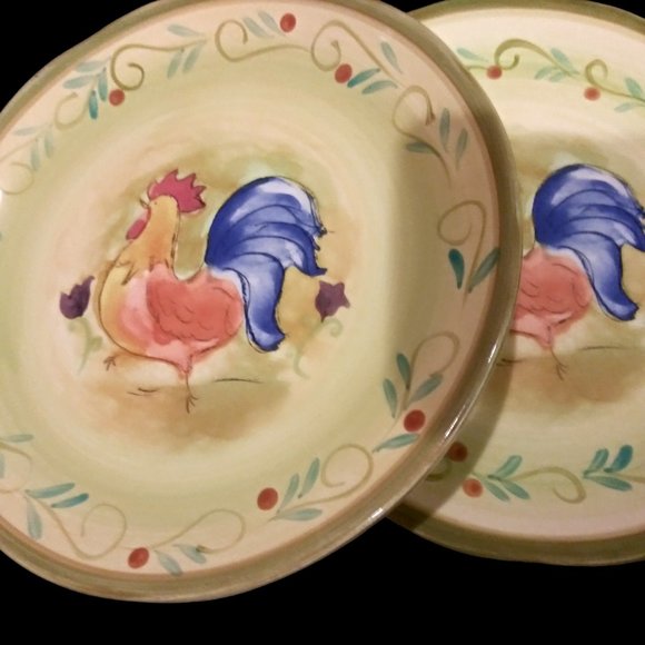 Sango Tuscan Garden Rooster Salad Plates, Cottagecore Plates, Country Kitchen - Picture 7 of 9